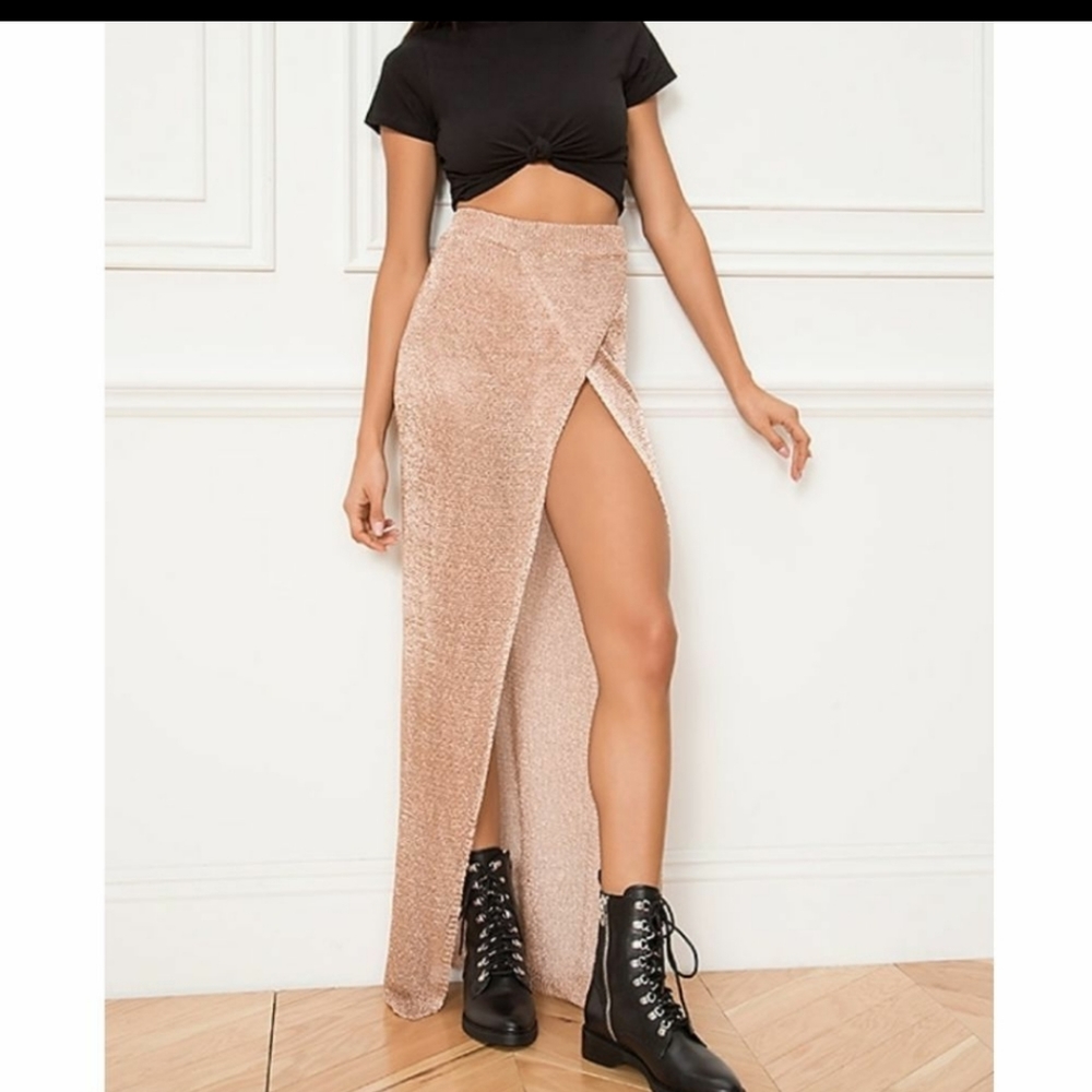 Superdown x REVOLVE Keva Bronze Mesh Midi Skirt size Small